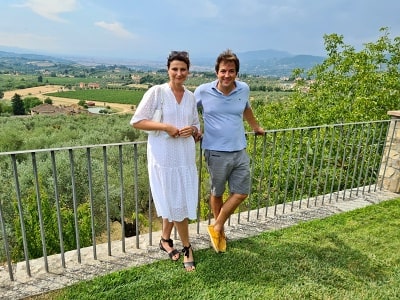 Společné foto s Filippem na Fattoria Ramerino